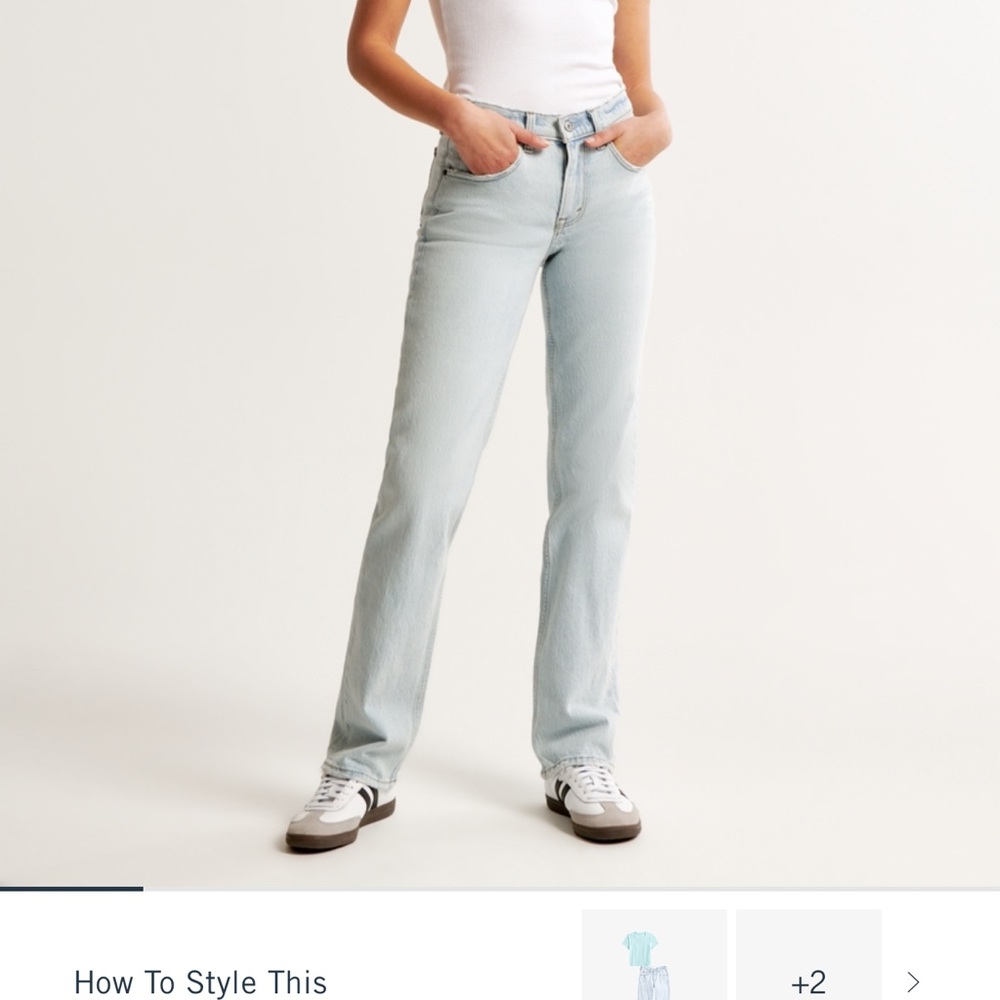 Mid Rise 90s Straight Jean | Abercrombie | Women's Light Jeans